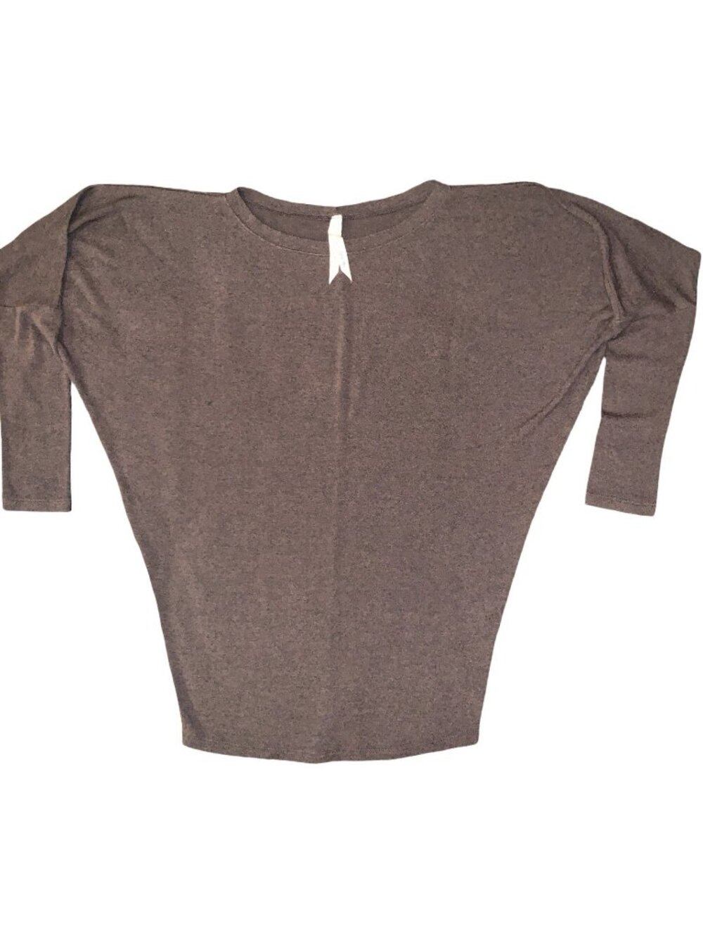 Natural Life Brown Heathered Tapered Hem Dolman Sleeve Top Womens Medium Comfort